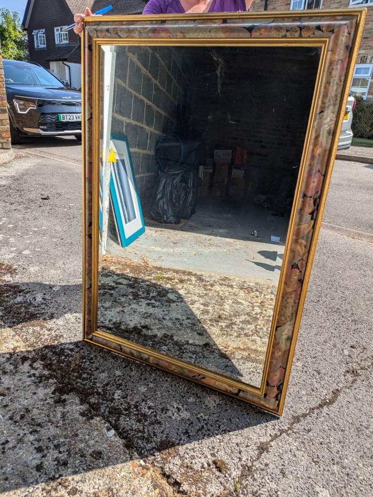 Bevelled edge antique mirror 