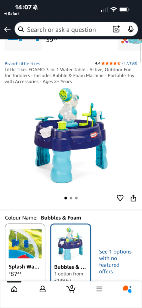 Little tikes water bubble table 