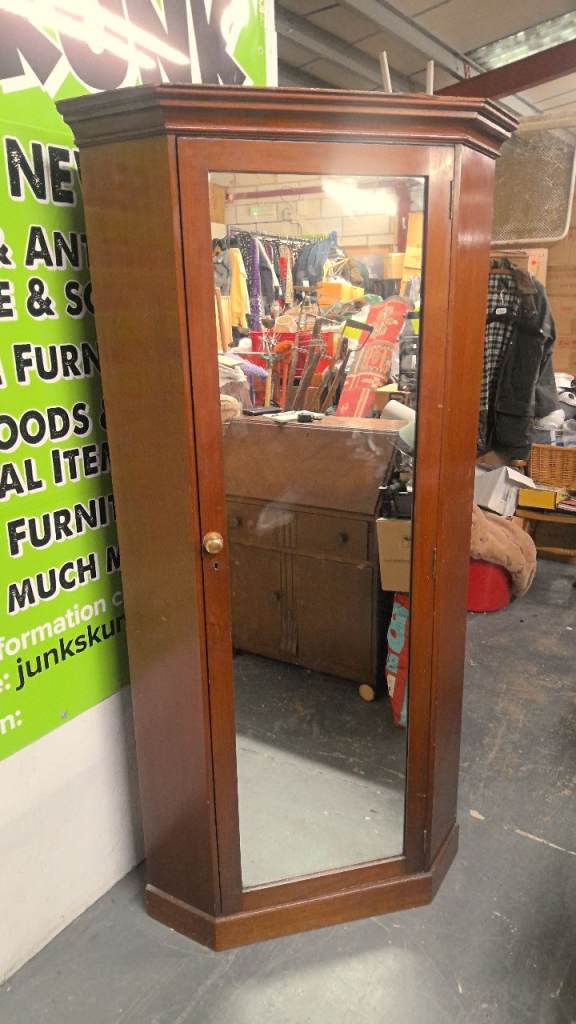 image for antique Victorian mahogany corner wardrobe / cabinet