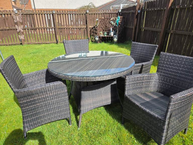 Outdoor brown rattan garden dining set/Can deliver 