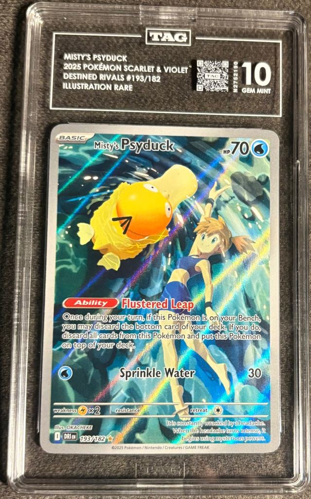 Pokemon slab Mistys psyduck in a tag 10 from destined rivals 