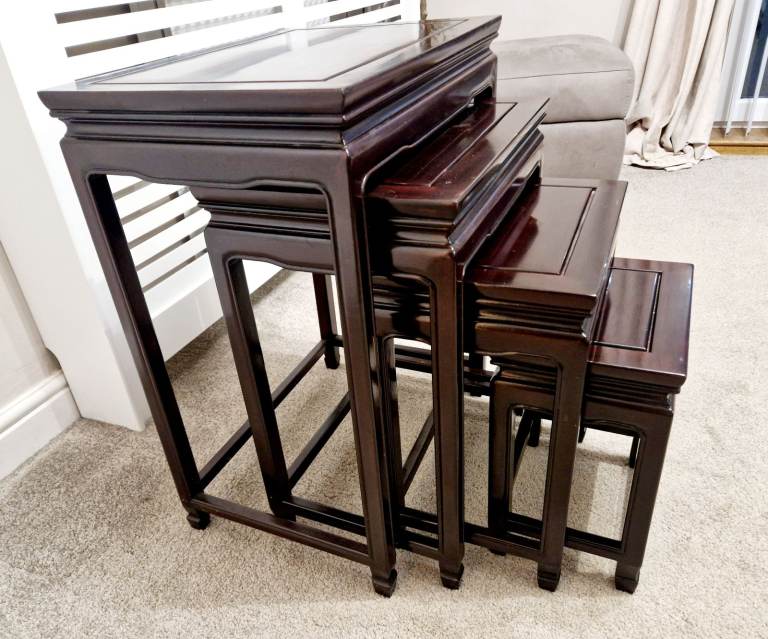Nest of 4 Chinese Rosewood Tables