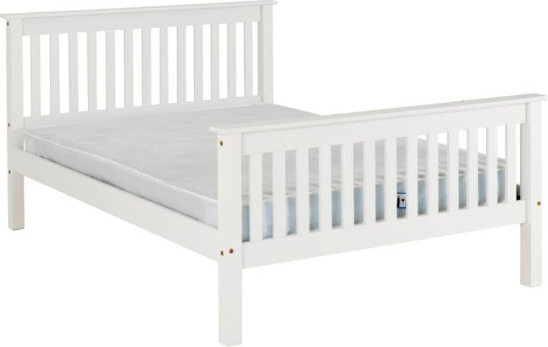Monaco 4’6 Double High Foot End Wooden Bed Frame
