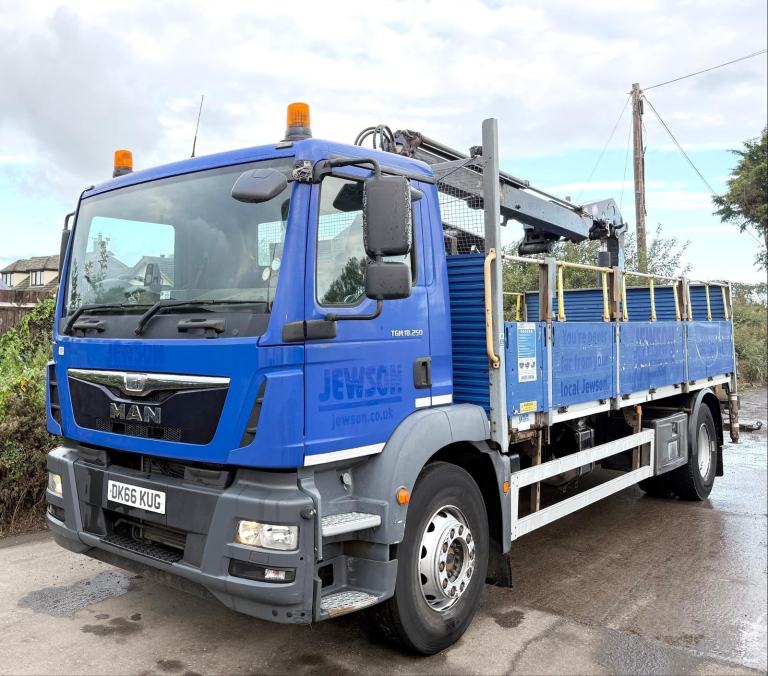 2017 MAN TGM 18.250 HMF 1420 CRANE BRICKGRAB TRIPLE DROPSIDE MANUAL 18TON EURO-6