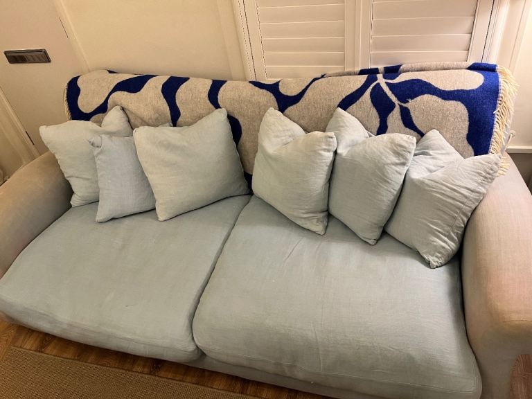 FREE – Blue Loaf 3-Seater Sofa + Matching Armchair (Collection from Teddington)