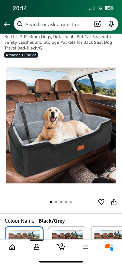 Large dog car seat