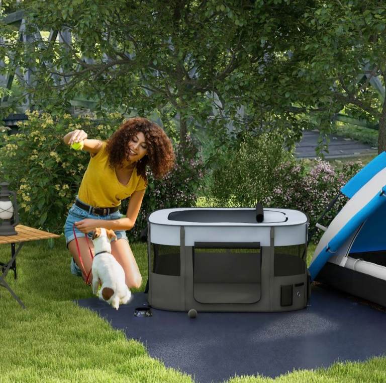 Pawhut foldable pet playpen 