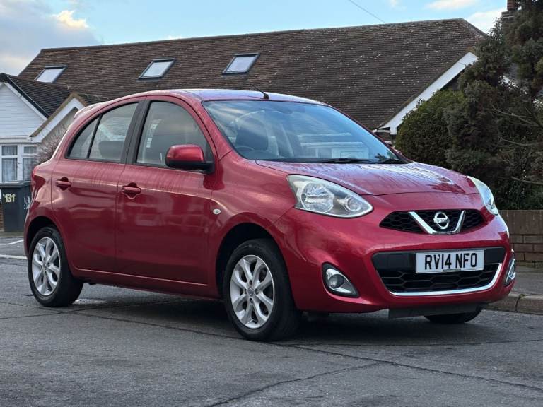 NISSAN MICRA 1.2 PETROL SUPER LOW MILEAGE 26,000 RED MANUAL 5DR LONG MOT HISTORY 2014 £35 ROAD TAX