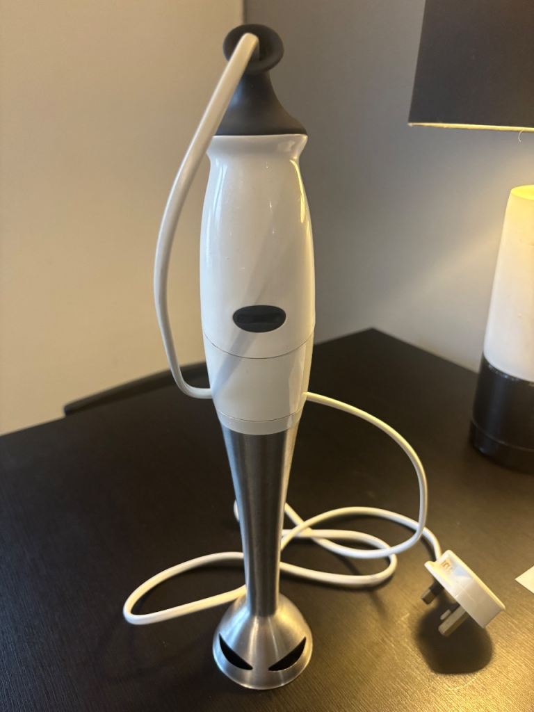 Hand Blender – White and Silver, Good Condition