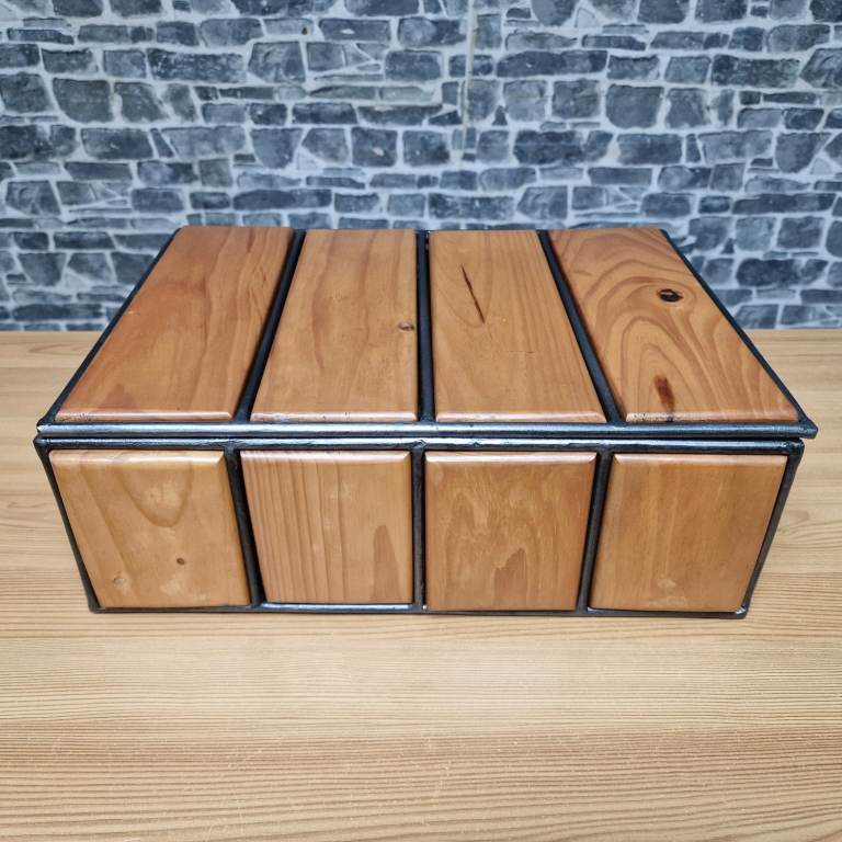 Metal Frame Wooden Storage / Jewellery Box