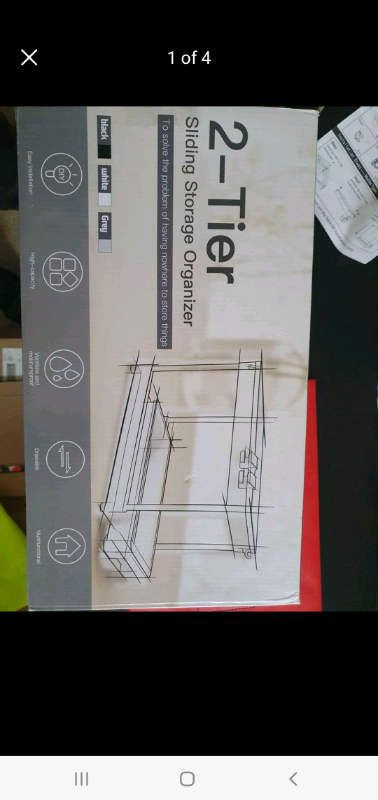 SPACEKEEPER Under Sink Storage Shelf,2 Tier Slide Out Under Cabinet