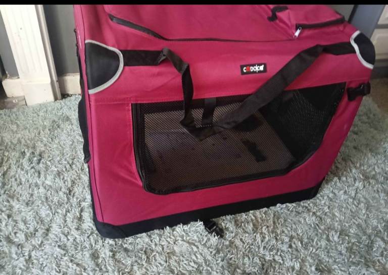 New red Large fabric pet crate