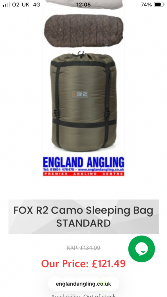 Fishing Fox r2 sleeping bag