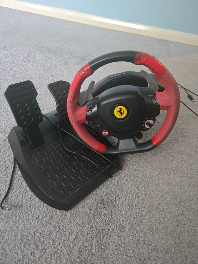 Thrustmaster Ferrari 458 Spider Racing Wheel and Pedals - Good Condition
