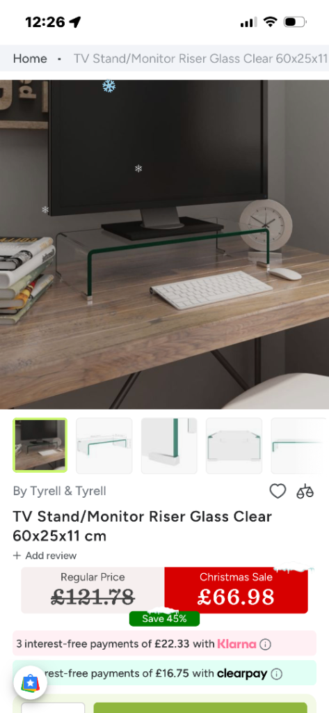 TV Stand Riser Hardened Glass
