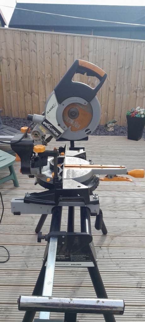 Evolution R255SMS Mitre Saw with Stand - Good Condition