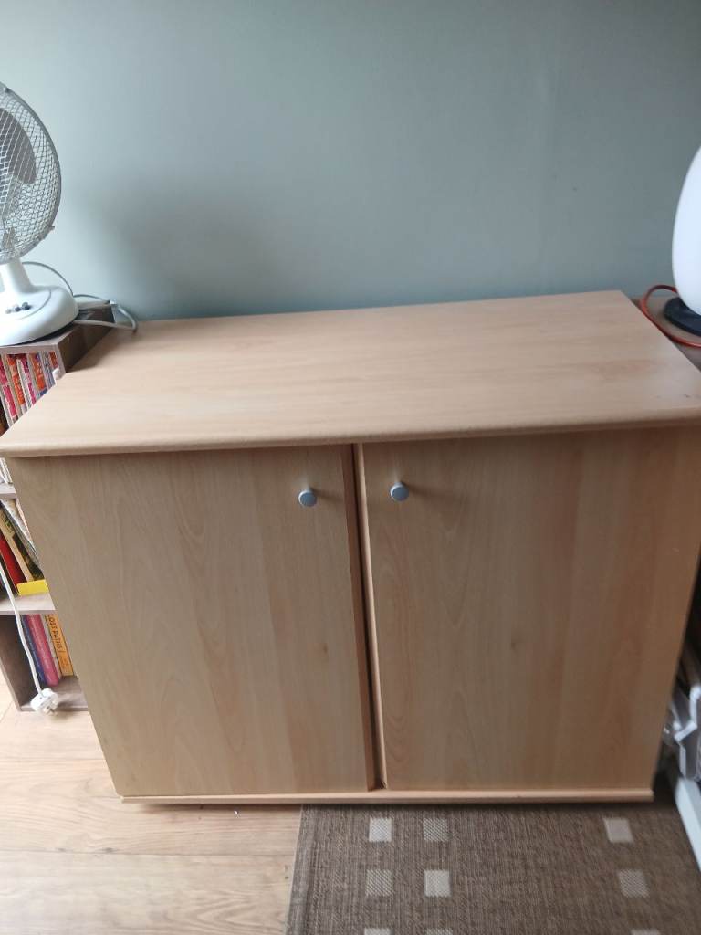 Wooden TV Unit / Small Sideboard with Storage – Good Condition