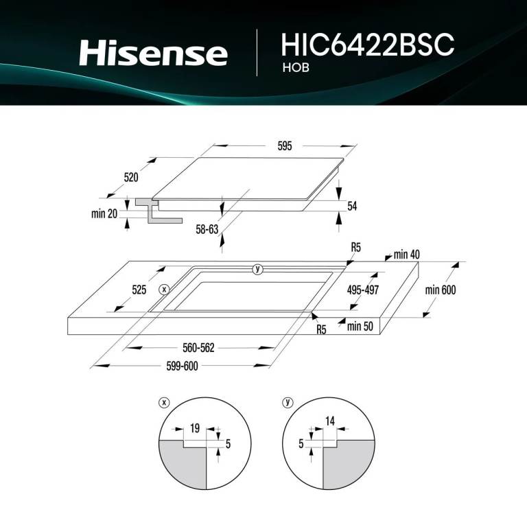 Hisense Hi4 HIC6422BSC 60cm Induction Hob - Black