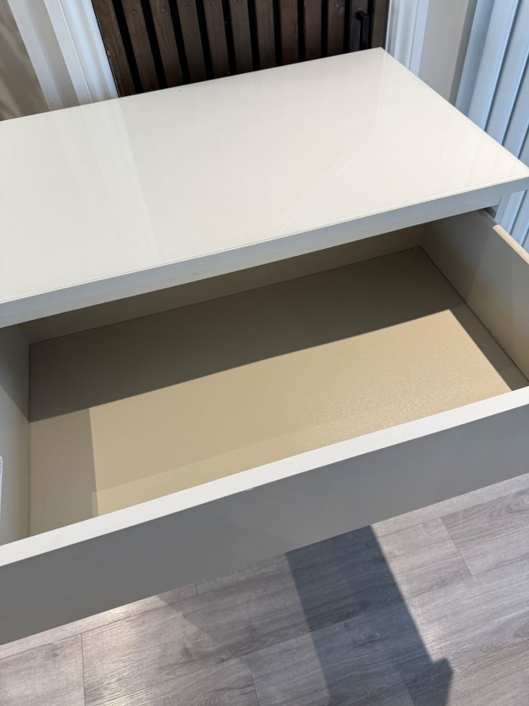 IKEA malm chest of drawers with glass top