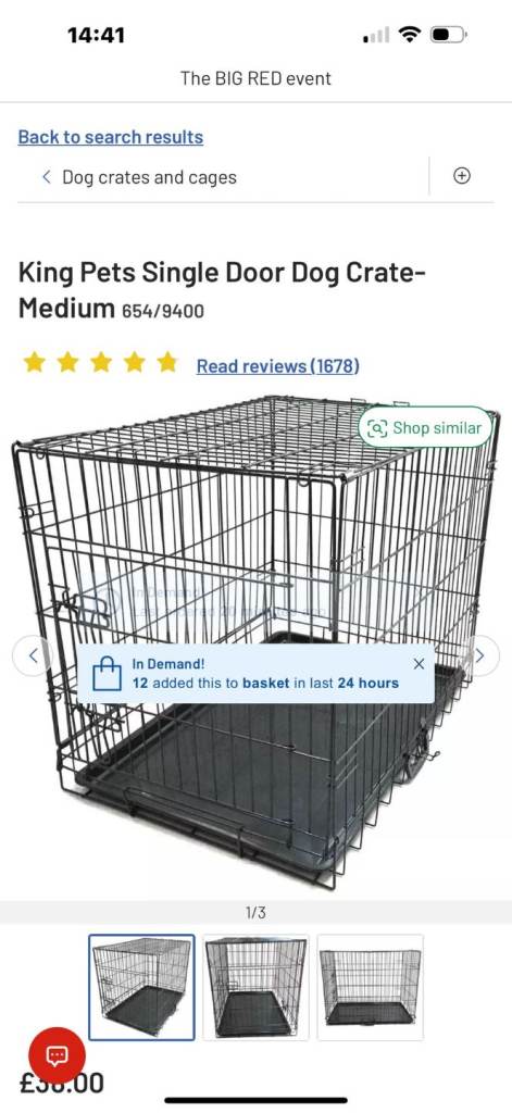 Pets single door crate medium size 