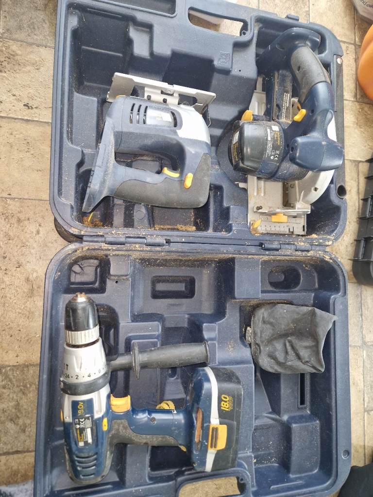 18V Cordless Power Tool Set – Drill, Circular Saw & Jigsaw + Batteries