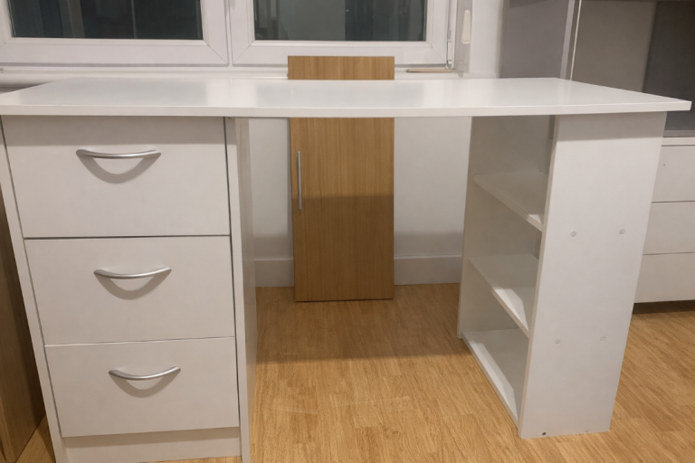 White wooden desk