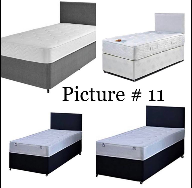 Clearance Sale SINGLE DIVAN BED WITH MATTRESS HEADBOARD  DOUBLE KING SIZE KINGSIZE