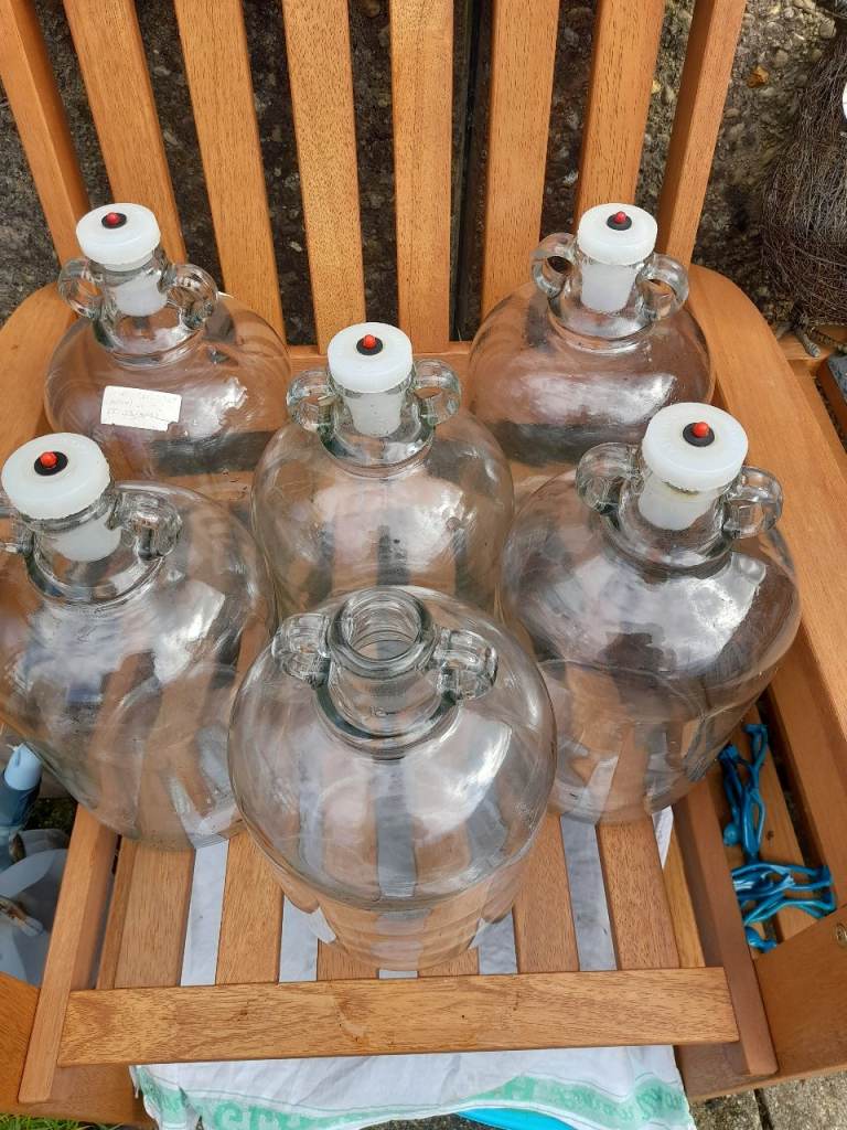 Vintage Glass Demijohn's with caps - Home making Wine Beer Lager Brewing equip