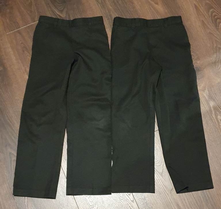 4 Pairs of Kids School Trousers – Black and grey FREE