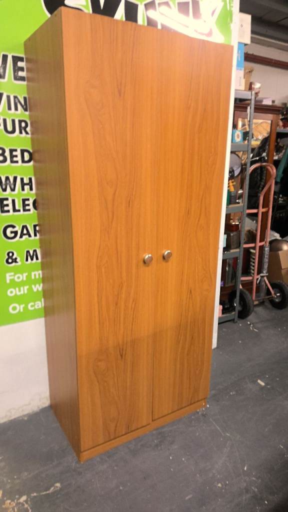 vintage single wardrobe with a rail and adjustable shelves