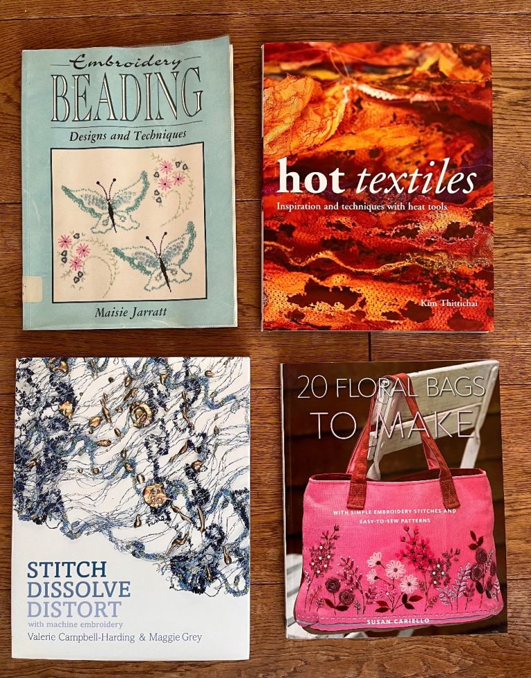 Set of 24 books: dressmaking, embroidery, fabric decoration, and beading