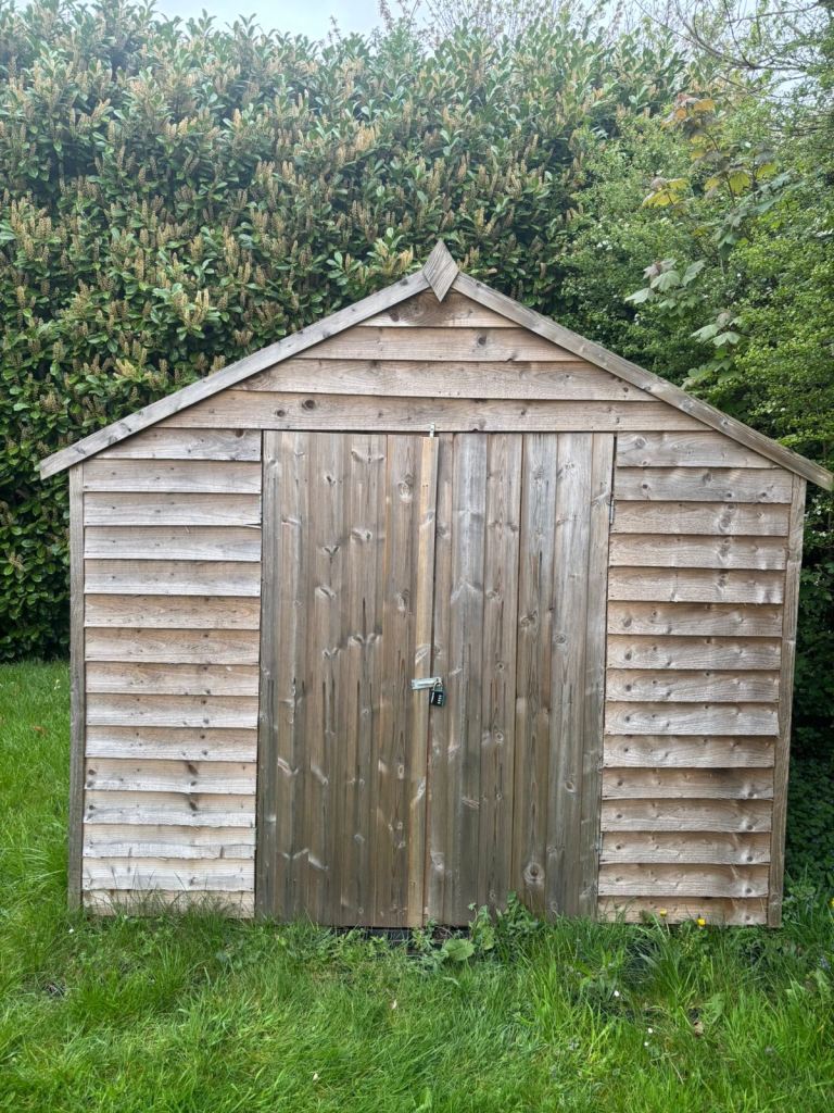 12x8 Wooden Garden Shed Overlap Apex Storage Double Door Windows 12ft8ft