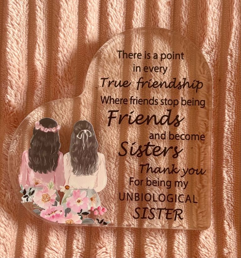 Like New True Friendship Heart Free Standing Plaque 