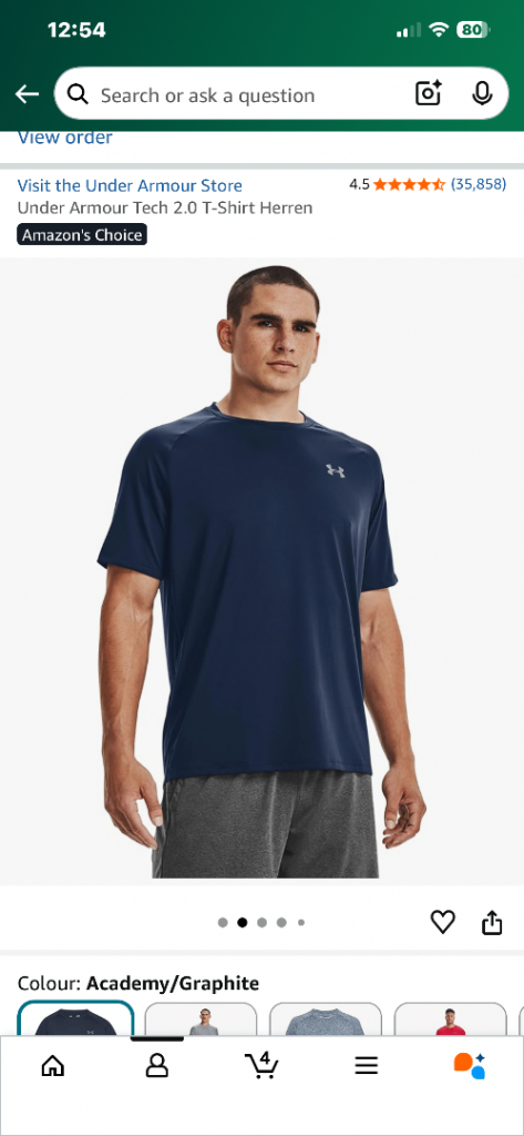 image for Under Armour Tech 2.0 T-Shirt Academy/Graphite Heatgear XL - New