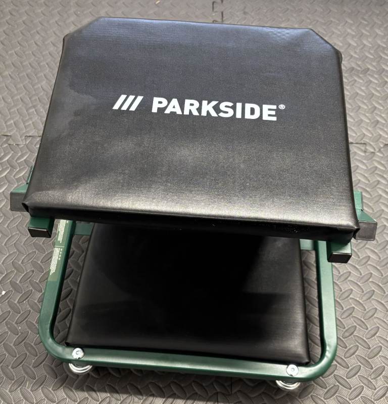 Parkside 2 in 1 Foldable Workshop Crawler/Creeper Board and Stool (150kg Load)