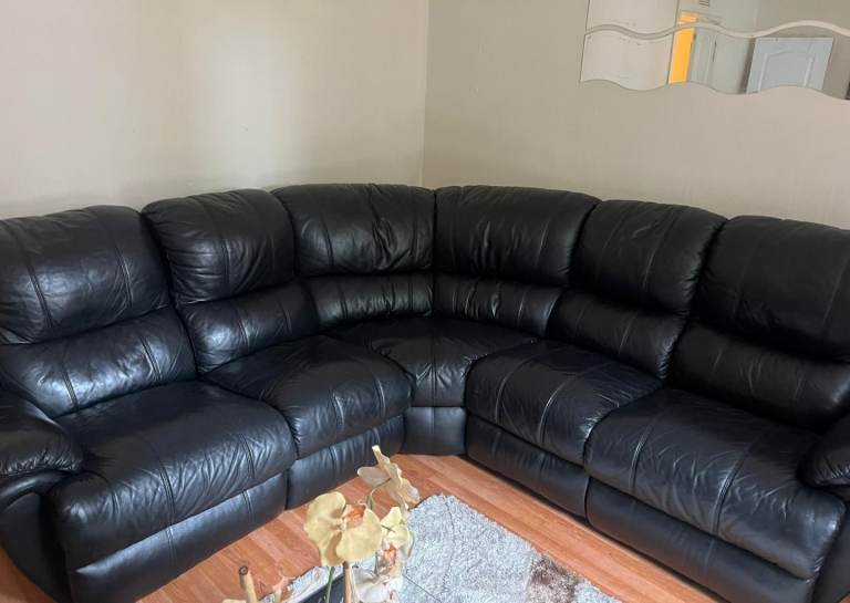 Corner leather sofa