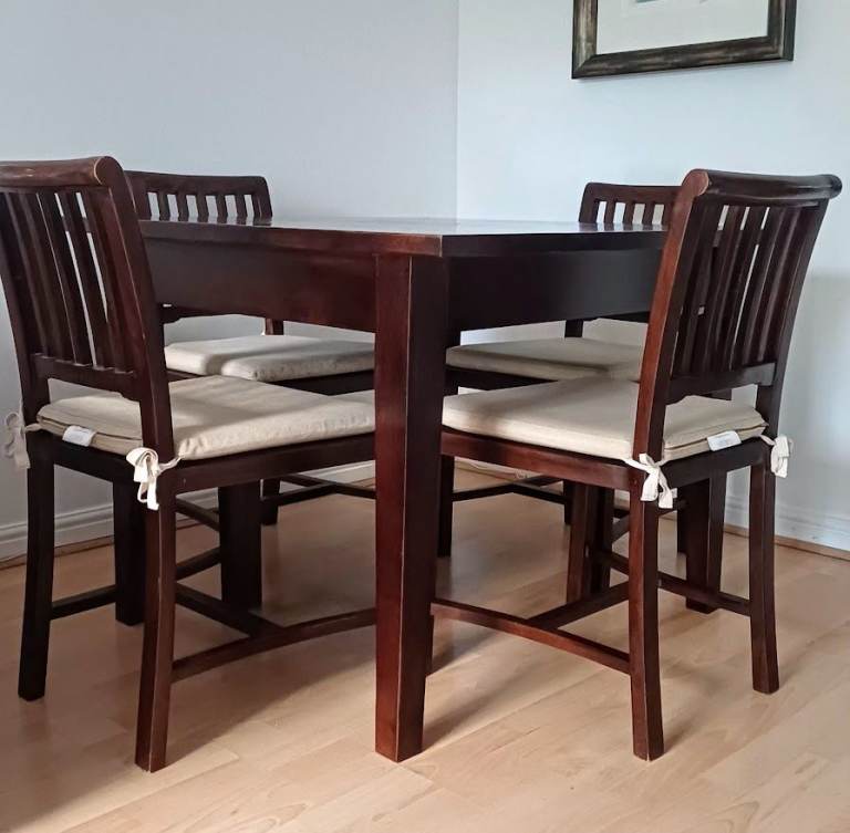 Lombok Solid Teak 4 Seater Dining Table with 4 Chairs