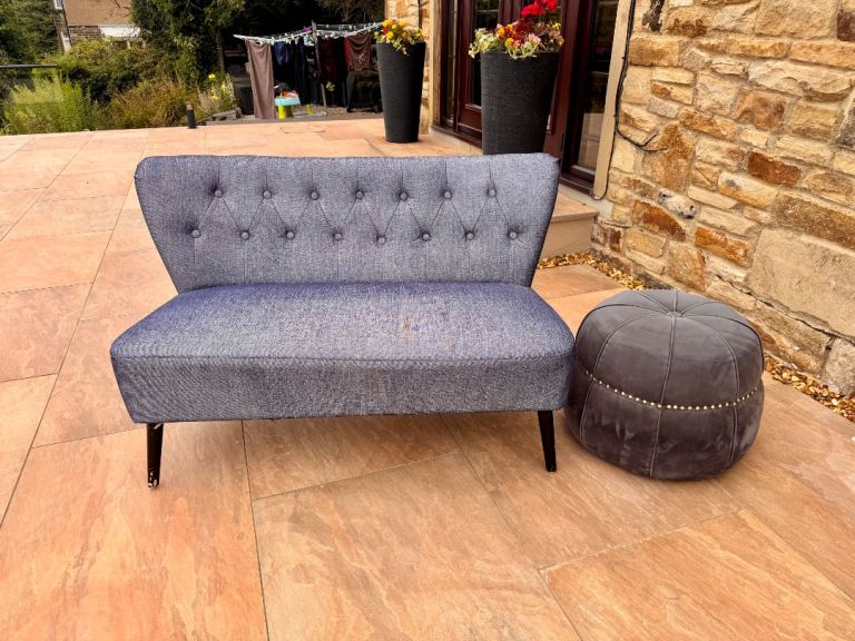 Small sofa settee and stool pouffe