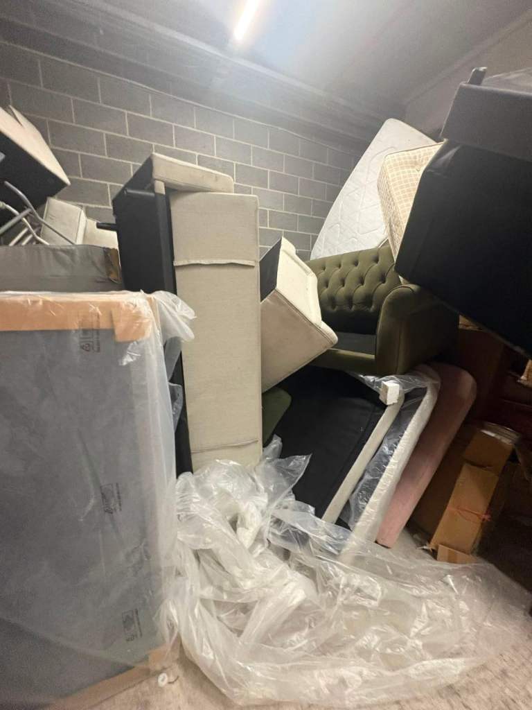 Job Lot – Sofas, Beds, Chairs, Tables, Sealed Boxes & Cardboard – Clearance Required