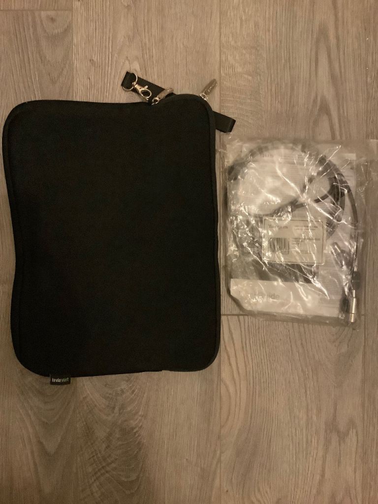 Targus DEFCON CL Cable Lock for Laptops and a black laptop case – Both Brand New