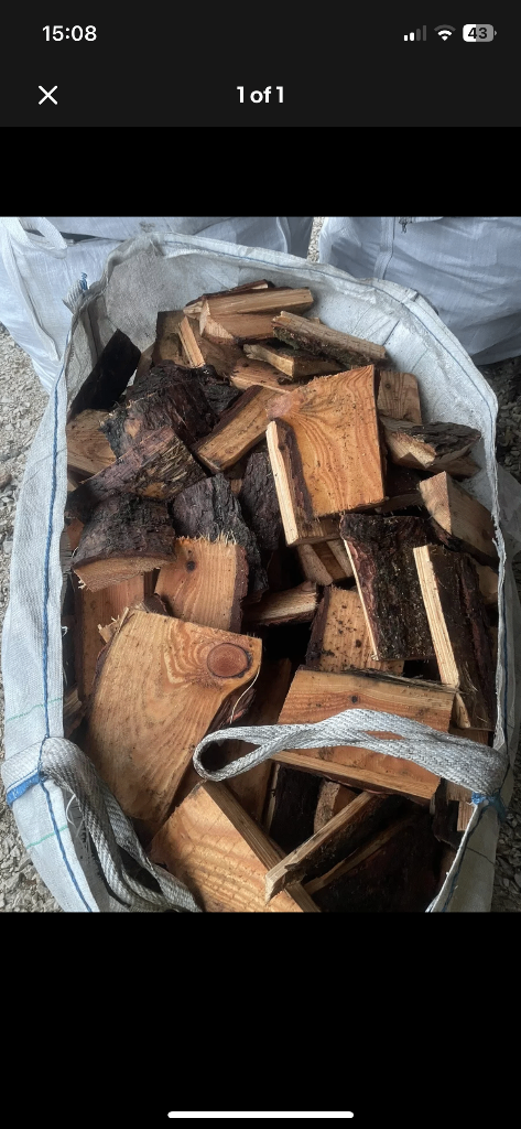 Seasoned larch logs 10 bulk bags for £400