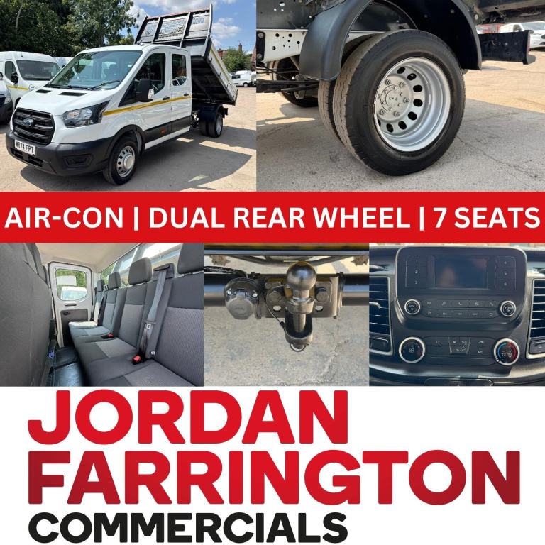2024 74 reg FORD TRANSIT RWD EURO 6 UTILITY SPEC DOUBLE CAB TIPPER WITH AIR-CON