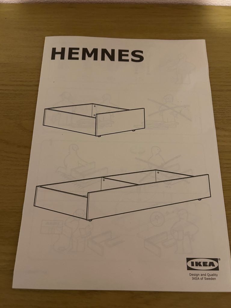 IKEA HEMNES Bedside Drawers - Brand New Assembly Manual