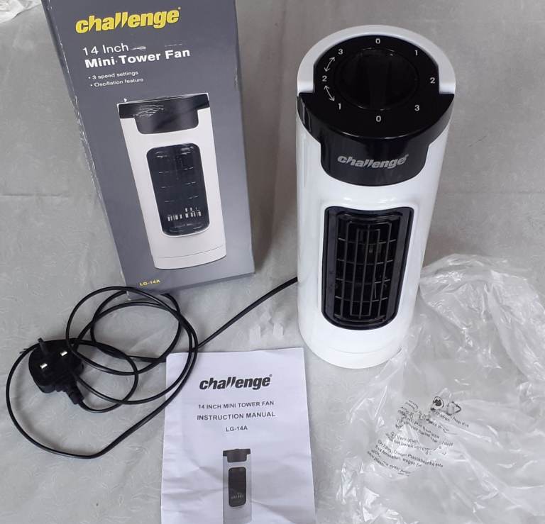 Challenge 14 Inch Mini Tower Fan BRAND NEW 13 x 12 x 35 CM