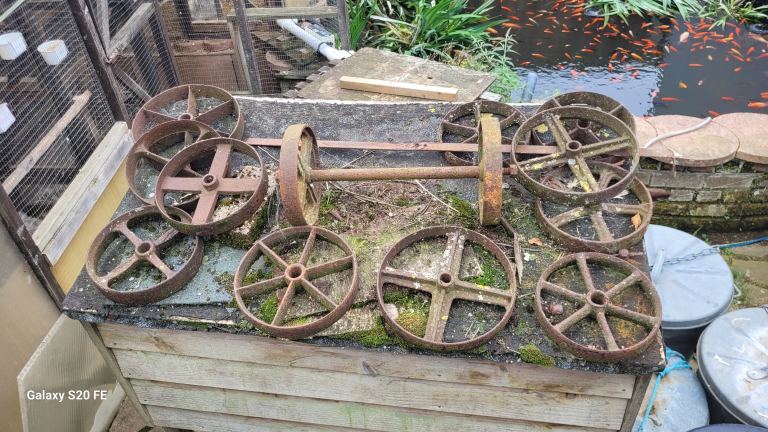 Rustic Cast Iron Wheels - Garden Decor/Project