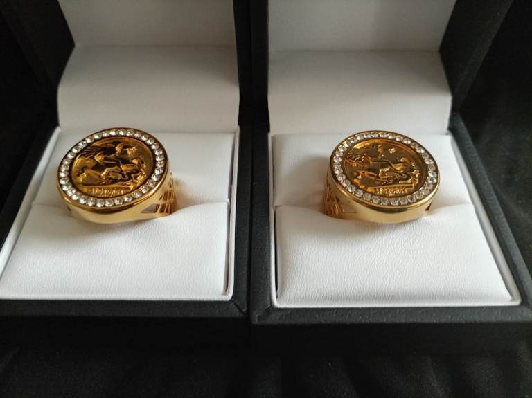 Two 9k Gold Filled Rings with Clear Stones – As Good As New