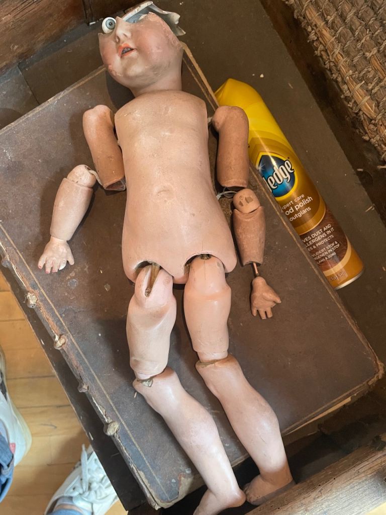 German bisque doll very damaged 