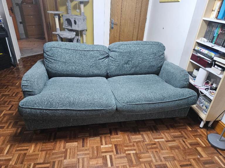 Green Fabric Sofa Bed – Good Condition