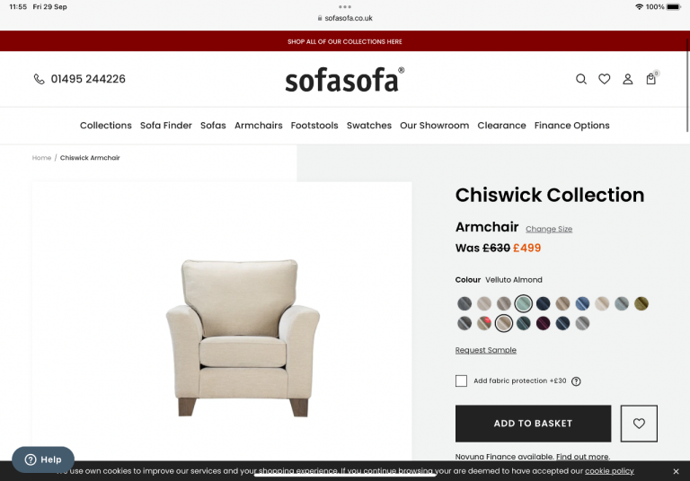 Sofa Sofa Chiswick Armchair – Beige, As Good As New