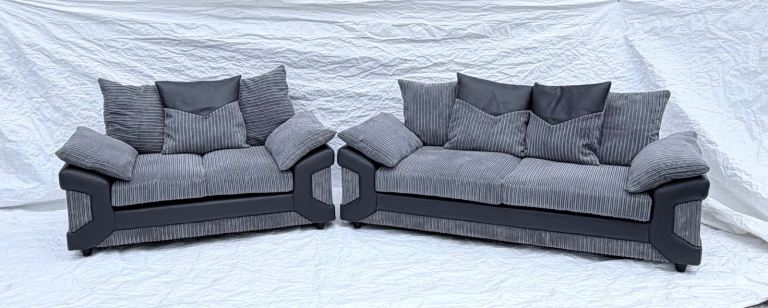 Lovely black grey 3&2 star sofa full price £170 Delivery Available 